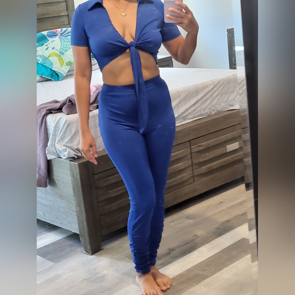 2 pcs sexy blouse and skinny legging